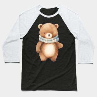 fat bear wearing a winter scarf Baseball T-Shirt